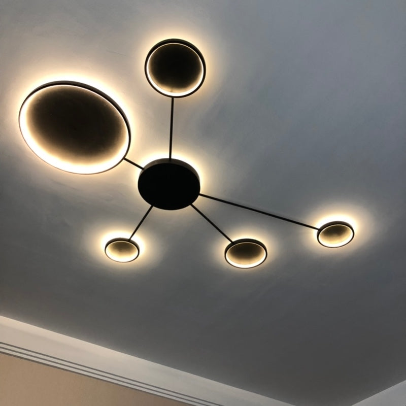 2021 New Led Ceiling Lamp to Room Dining Black Office Kitchen Light Modern Decoration for Home Design Circle Luminaire S2AA