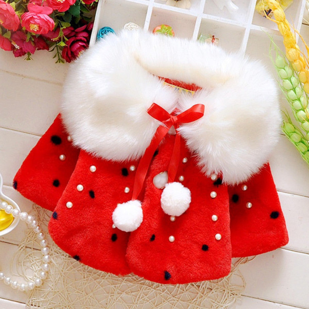 Girls Kids Designer Clothes Baby Toddler Infant Girls Clothes Cute Fleece Fur Winter Warm Coat Outerwear Cloak Jacket Kids Cute Coat Clothes