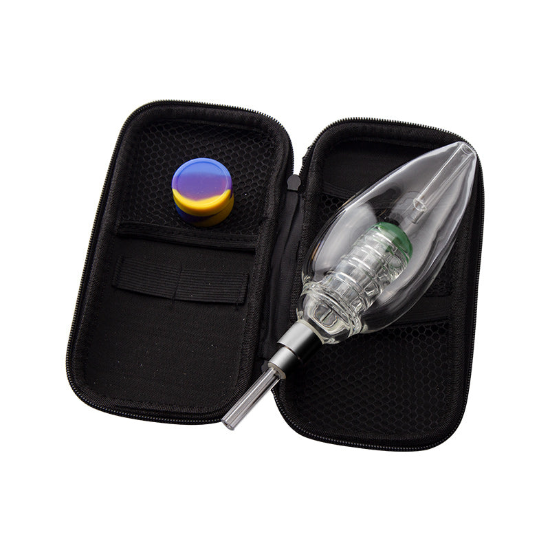 Glassvape168 CSYC NC041 Hookah Oil Rigs Glass Pipes OD 63mm Bubbler 510 Titanium Quartz Ceramic Nail Dab Rig Smoking Pipe Wax Tool Bag Set
