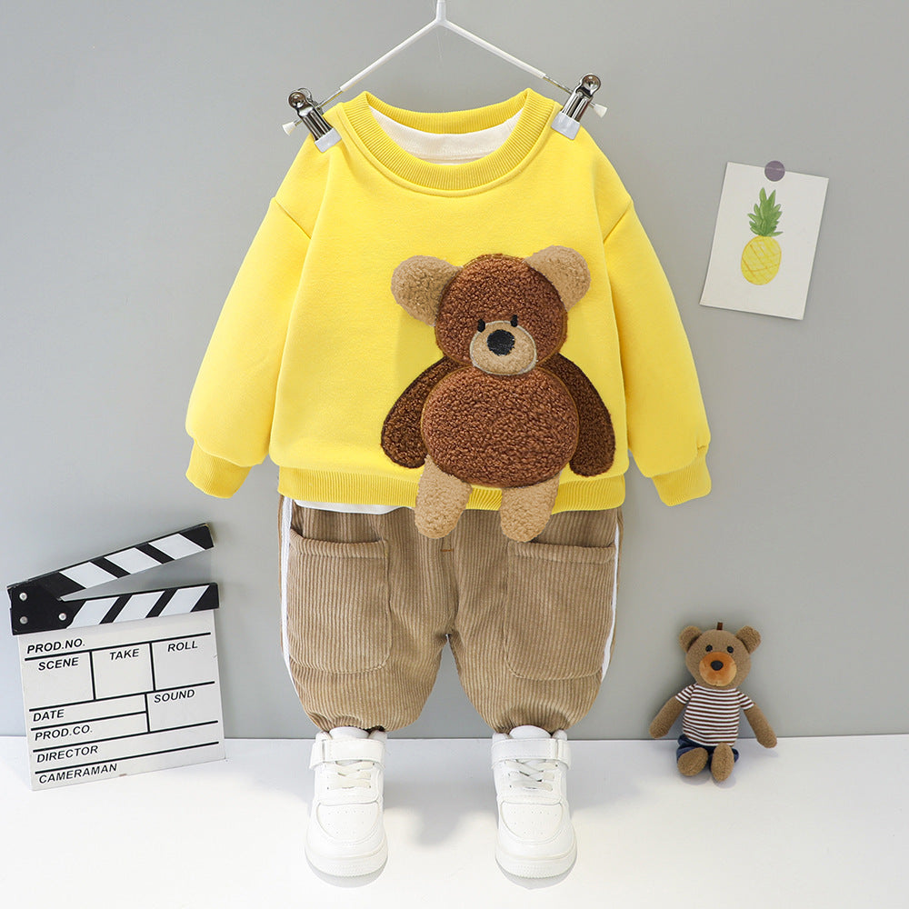 Baby Girls Boys Clothing Sets 2021 Spring Children Cartoon Bear T Shirt Jeans Toddler Infant Children Kids Clothes