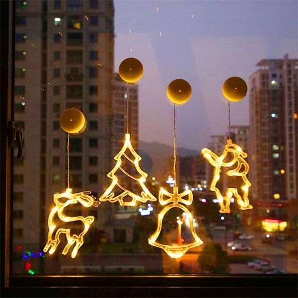 Elk Bell String Light LED Christmas Decor For Home Hanging Garland Christmas Tree Decor Ornament Navidad Xmas Gift New Year 201128