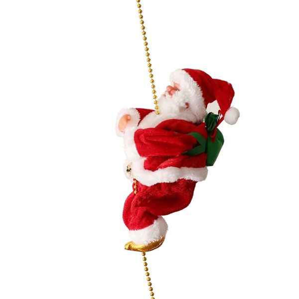 Christmas Santa Claus Electric Climb Ladder Hanging Decoration Christmas Tree Ornaments Funny New Year Kids Gifts Party Decor 201023