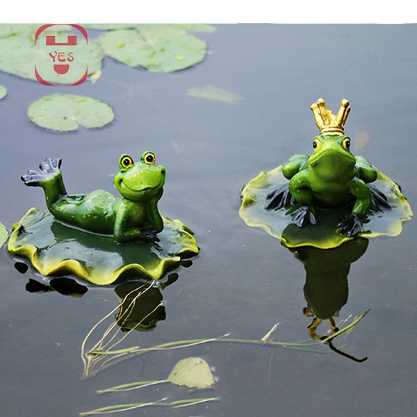 Resin Floating Frogs Statue Creative Frog Sculpture Outdoor Garden Pond Decorative Home Fish Tank Garden Decor Desk Ornament T200117
