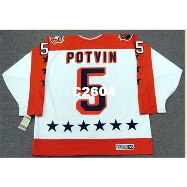 Men #5 DENIS POTVIN 1984 Wales &quot;All Star&quot; CCM Vintage RETRO Home Hockey Jersey or custom any name or number retro Jersey