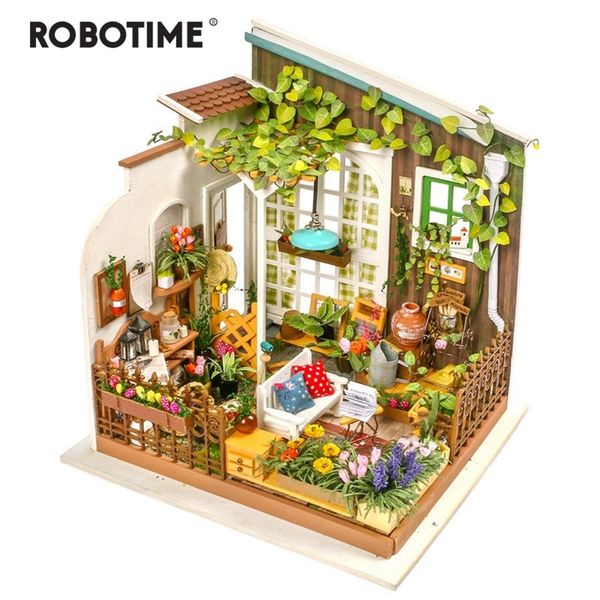 Robotime DIY Doll House Miller&#039;s Garden Children&#039;s Gift Adult Miniature Wooden Dollhouse Model Building Kits Toys LJ200909