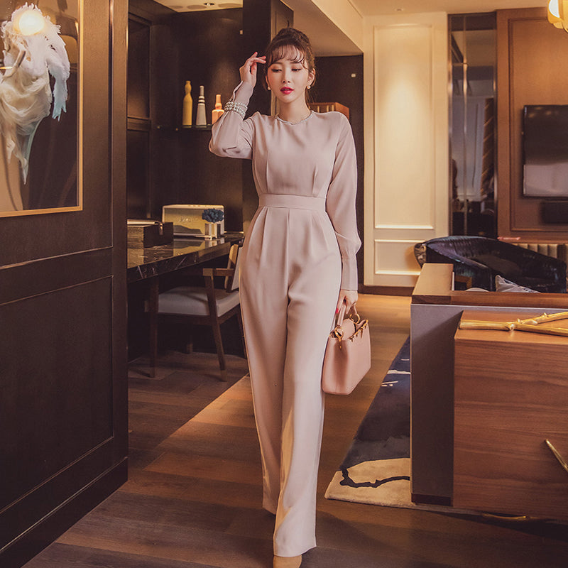 2021 Elegant Business Jumpsuits Women New Long Playsuits Casual Office Lady Work Wear Rompers A9y1