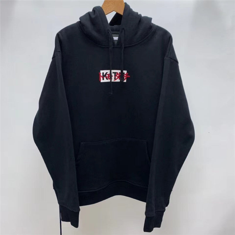 2021 New Flocking Box Hoodie Men Women 1:1 High-quality Sweatshirts Tokyo Exclusive Opening Kith Pullover Hoody Streetwear Obon