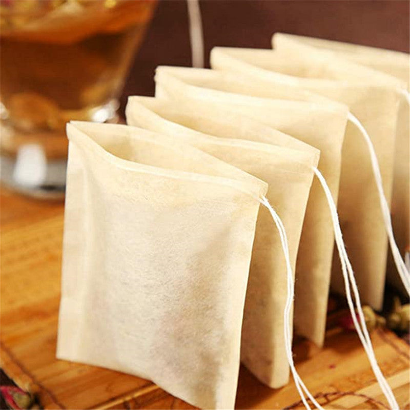 100Pcs-Lot Tea Filter Bag Coffee Tools Disposable Unbleached Paper Empty Infuser for Loose Leaf 6x8cm