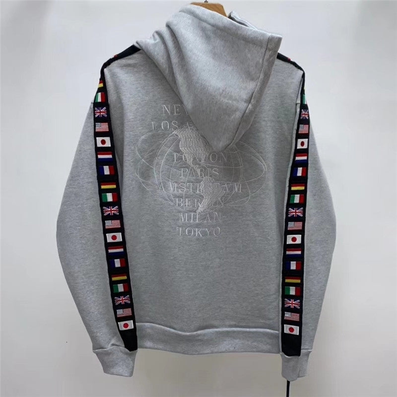 2021 New Embroidery Box Kith Love the City Hoodie Men Women 1:1 High Quality Flag Ribbon Heavy Fabric Pullovers Cpkp