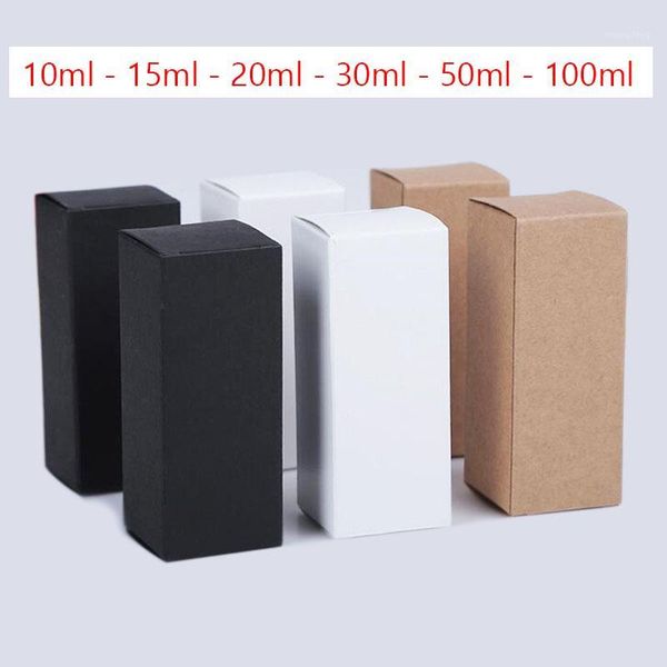100pcs-lot Black Kraft Paper Box for Essential Oils Perfume bottle 10ml 15ml 20ml 30ml 50ml 100ml Lipstick packaging boxes white1