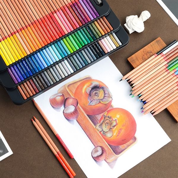 Marco Reffine 24-36-48Colors Oil Color Pencil Prismacolor Wood Colored Pencils for Artist Sketch Drawing School Office Supplies Y200709