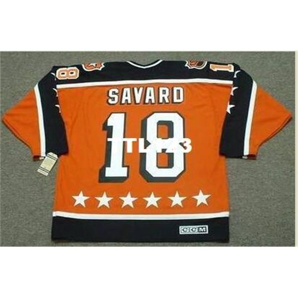740s #18 DENIS SAVARD 1984 Campbell &quot;All Star&quot; CCM Vintage Retro Hockey Jersey or custom any name or number retro Jersey