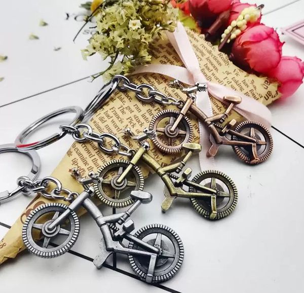 Zinc Alloy Retro Bicycle Shaped Keychains Metal Bike Keyrings for Sports Gifts Wedding Party Favor