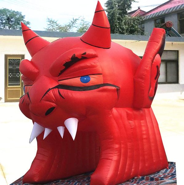 Stage Red 4.5mH Inflatable Evil Entrance Tunnel Demon Arch Tent For Outdoor Event Halloween Decoration
