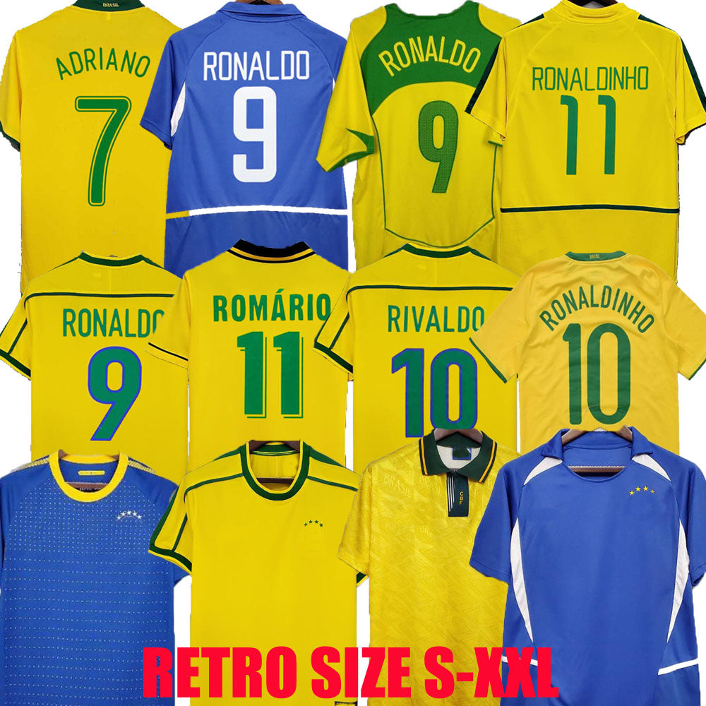 1998 1970 Brasil soccer jerseys Pele 2002 retro shirts Carlos Romario Ronaldinho 2004 camisa de futebol 1994 BraziLS 2006 1982 RIVALDO ADRIANO 2000