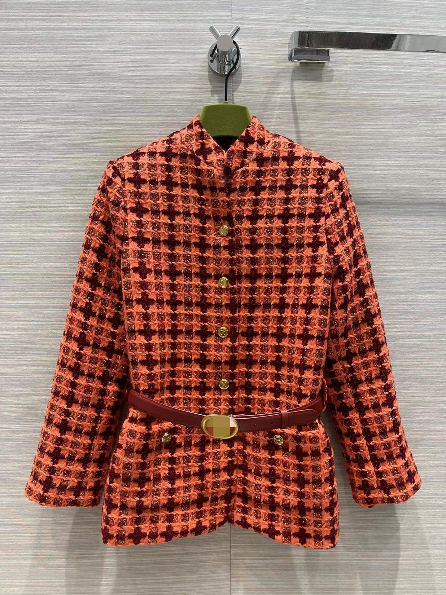 Milan Runway Jackets 2022 Spring Autumn Winter Stand Collar Long Sleeve Panelled Women&#039;s Designer Sweaters Brand Same Style Outerwear 0104-3