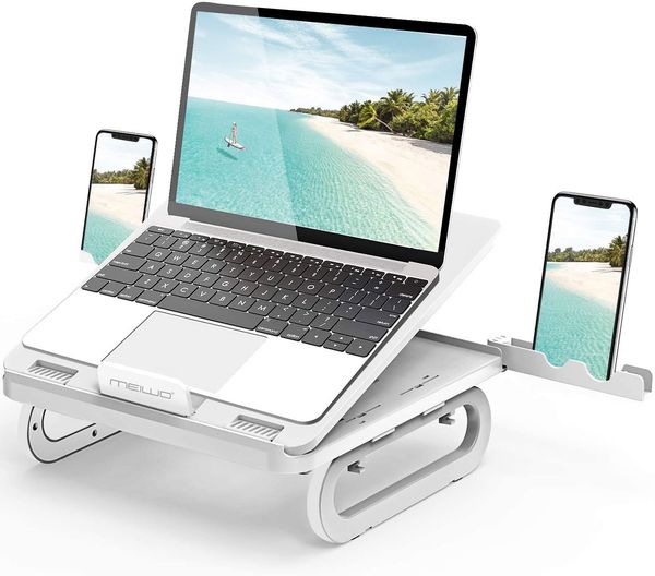 Laptop Stand, Multi-Angle Computer Holder Ergonomic Portable Foldable Notebook Riser Compatible with MacBook, Air, Pro, Dell XPS, HP (Black)