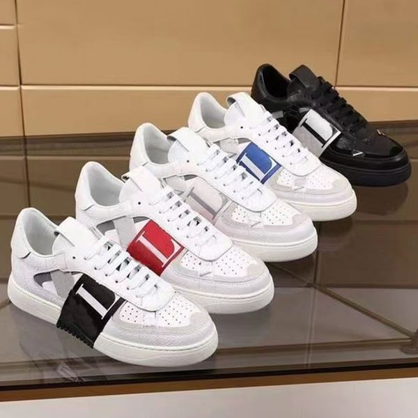 Shoes Designer Splicing Sneakers Punk Low Men Women Genuine Leather Flat White Black Skateboarding Trainers 35-46