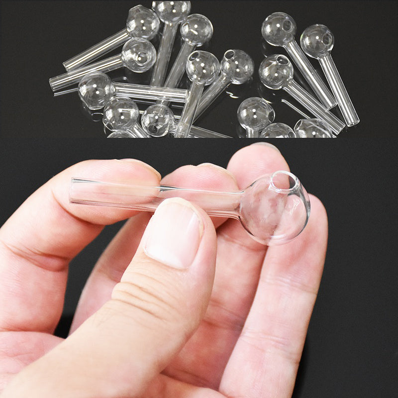 65mm Clear Glass Pipe Oil Nail Burning Jumbo Pipes 6.5cm length Thick Transparent Great Smoking Tubes 2.5 inch Pyrex Glass Burner Concentrate for Sm