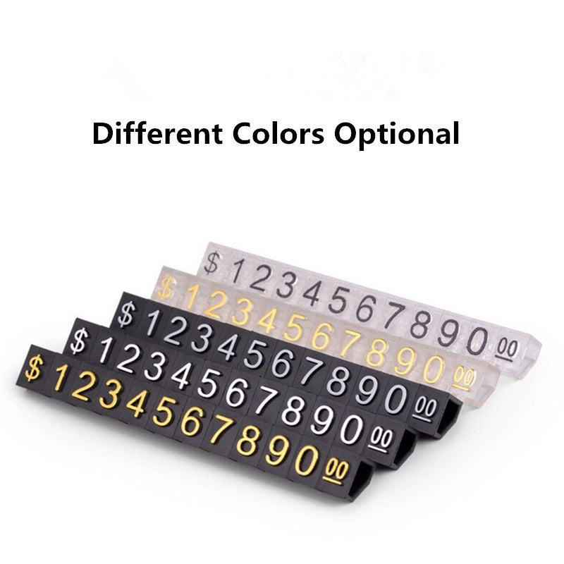 5*3mm Mini Combined Price Tag Dollar Euro Number Digit Cubes Tags Clothes Phone Laptop Jewelry Showcase Counter Price Display
