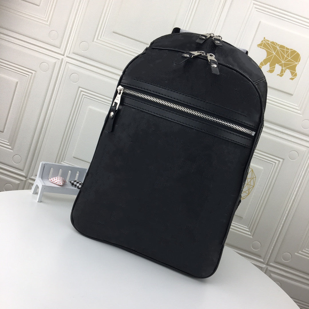 YY Fashion Men&#039;s backpack Genuine Leather Embossing Black Shoulder Handbag School Bag Computer Backpacks For Women Crossbody Schoolbag Luggage