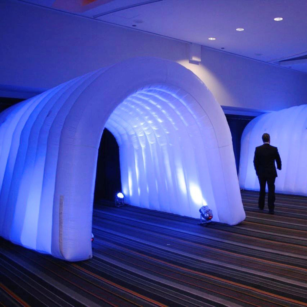 Multiple usage 3m inflatable tunnel tent with LED lights,event entrance tunnels with blower from China