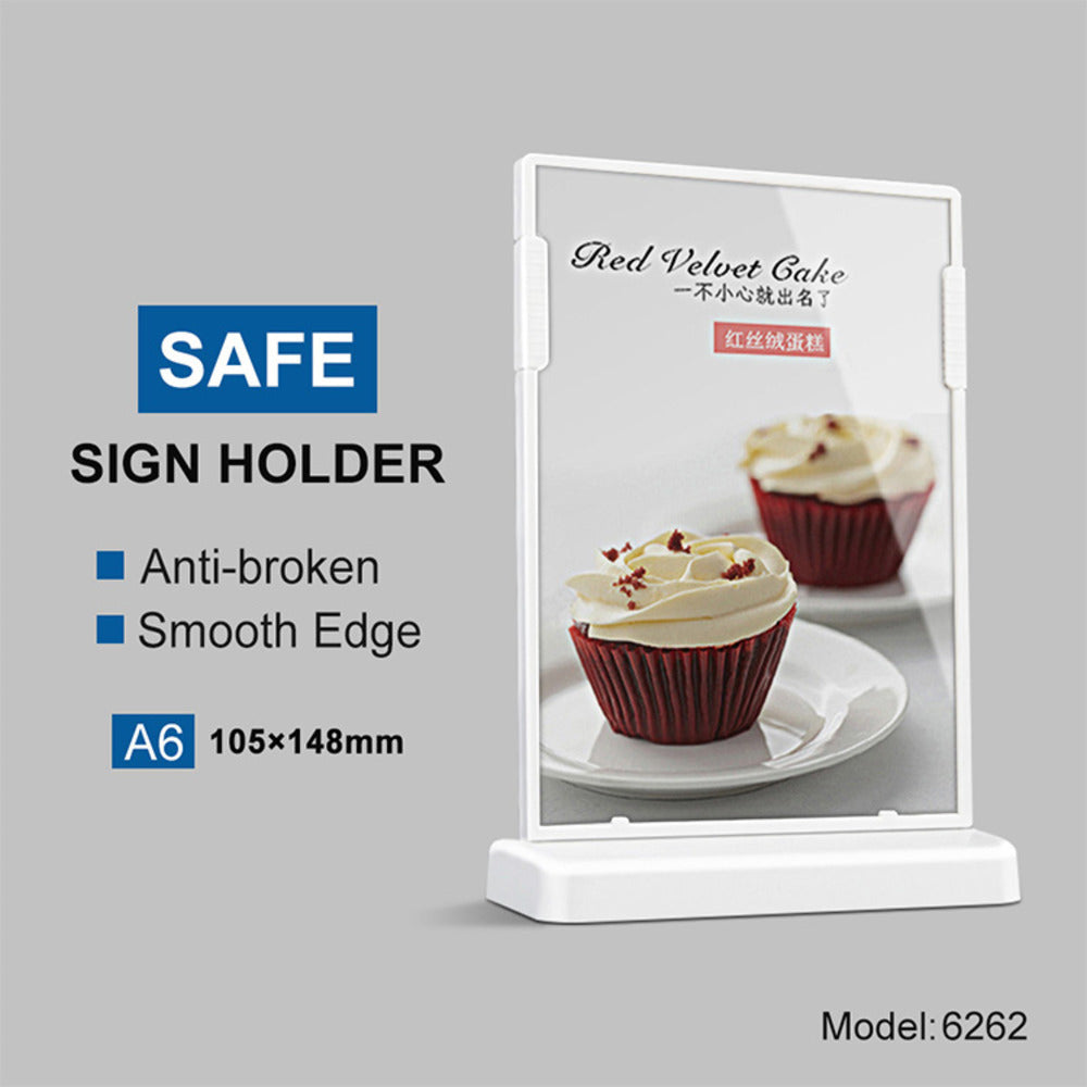 Safe Plastic Restaurant Menu Sign Holder Price Tag Holders For Countertop Acrylic Display Rack With A6 Picture Frame