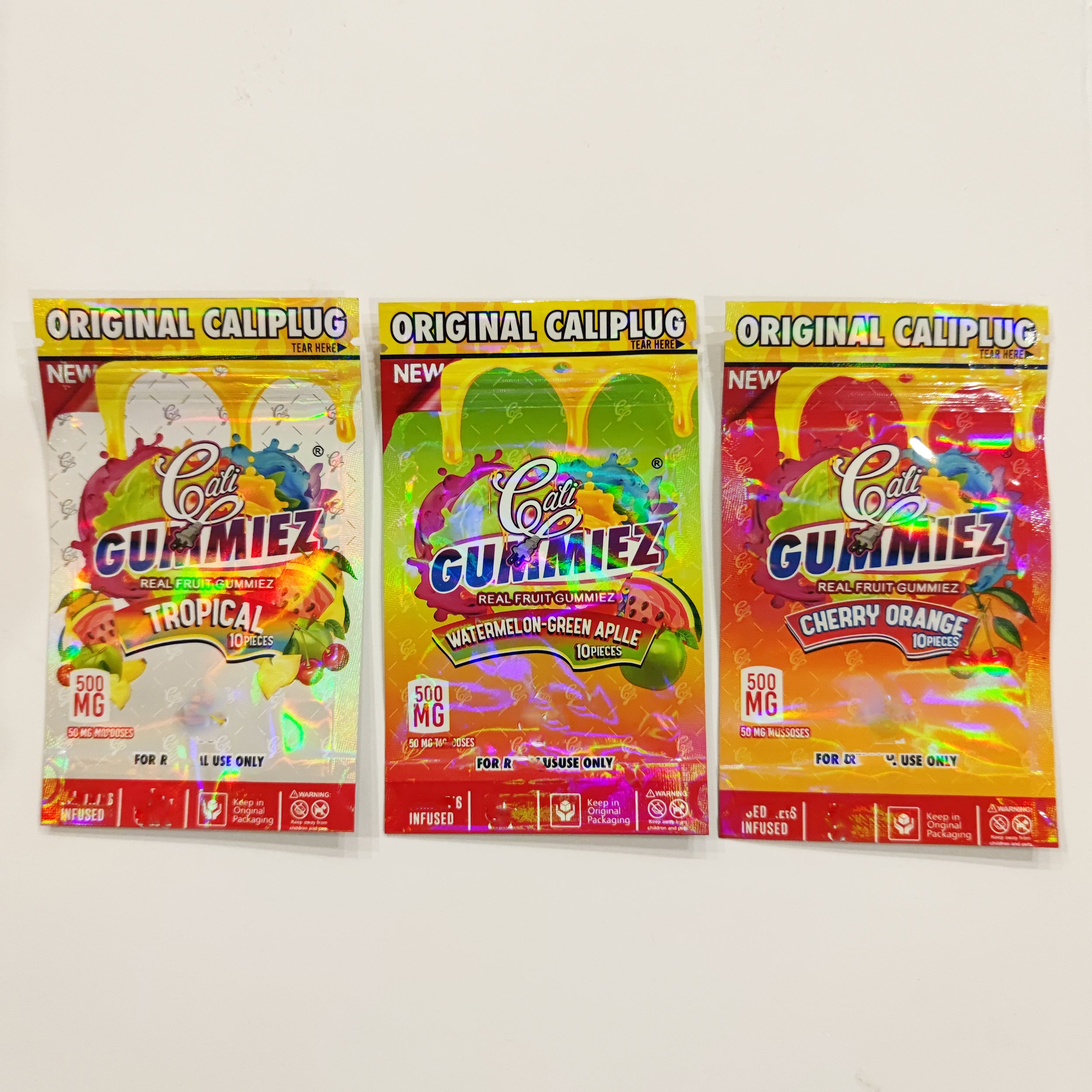 INFUSED Cali gummiez real Treat Plug Edibles Package Mylar Bags caliplug Edible Topical Watermellon Gummi Packages Bag Resealable candy gummy Packin