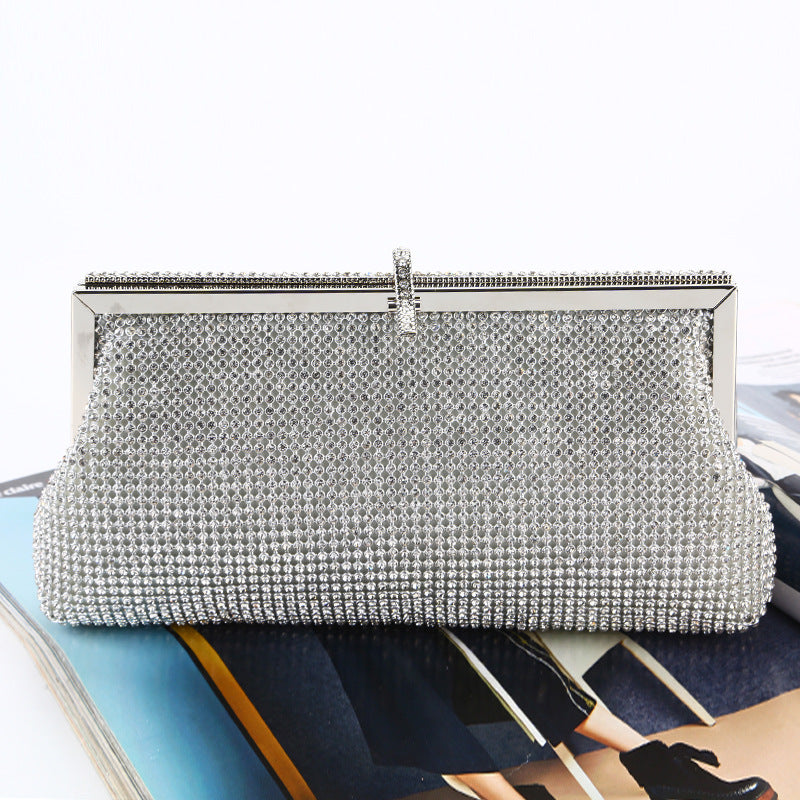 New style fish hook head Dinner Bag pure handmade celebrity diamond inlaid evening pack party water drill handbag