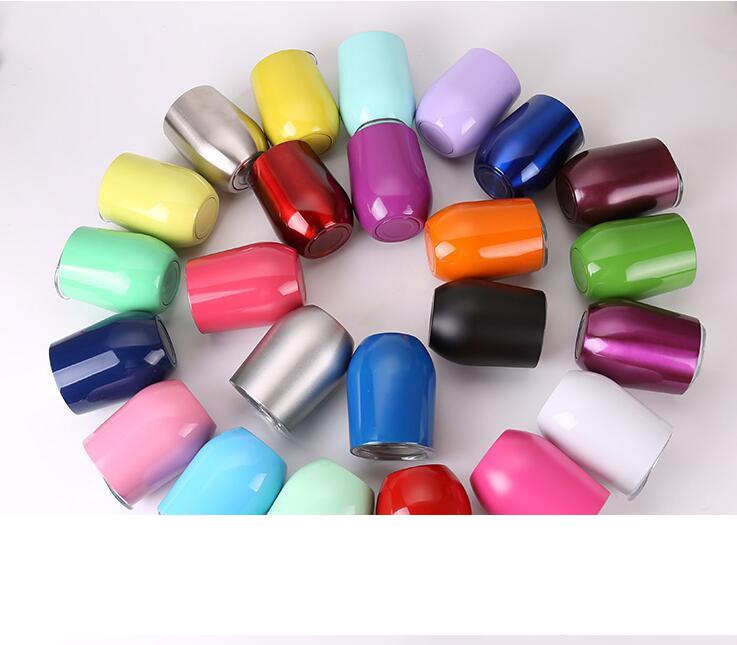 12oz Egg Cups Coffee Mug Tumbler 304 Red Wine Stainless Steel Mugs With Lid Double Wall Vacuum Bottles Beer Tumblers Multiple Colors