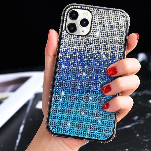 Bling Bling Glitter Phone Case For iPhone 12 11Pro XS MAX Back Cover For iPhone 7 8 6 Plus Gradient Diamond Cases