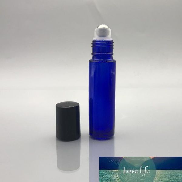 Cobalt Blue 10ml 1-3Oz Thick AMBER Glass Roll On Bottle Essential Oil Empty Aromatherapy Perfume Bottle + Metal Roller Ball