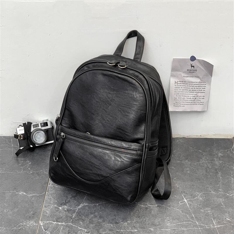Factory wholesale men bag simple Joker leather mens backpack large outdoor leisure handbag College style leathers fashion backpacks
