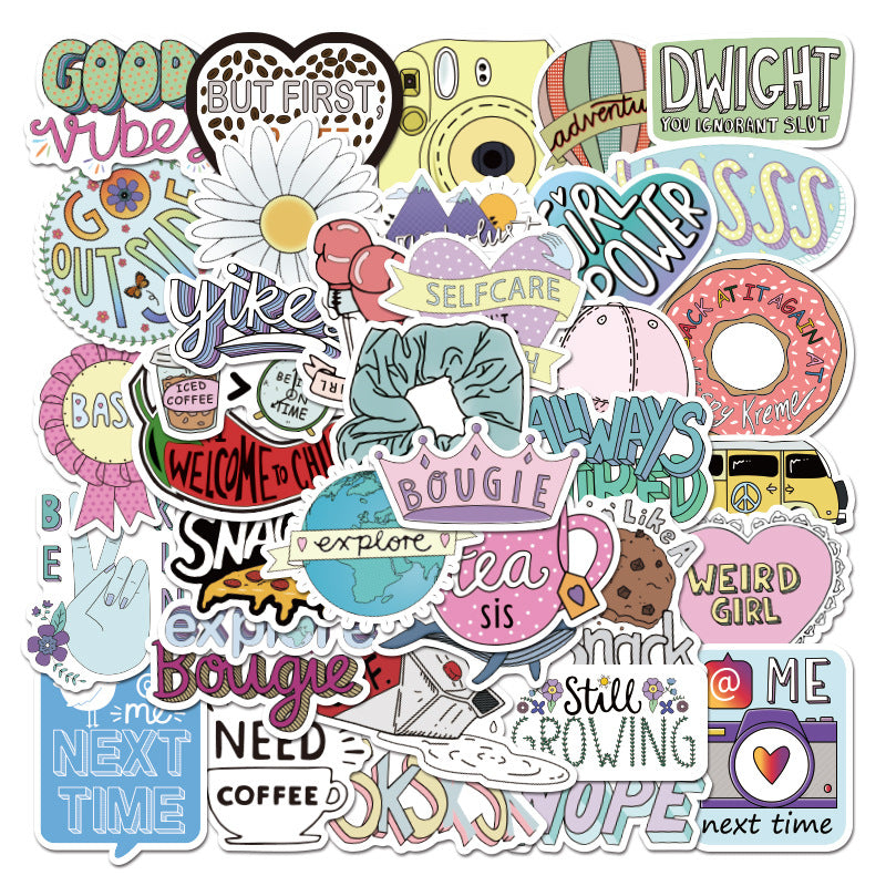 3 Sets = 150PCS Aesthetic Sticker Helmet Water Cup Notebook Scooter Motorcycle Sticker