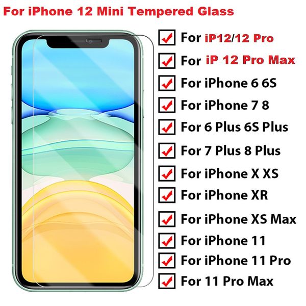 Full protective glass on iPhone 12 mini 11 Pro X XS Max XR 7 8 6 Plus screen protector Tempered glass For iphone 12 11 Pro glass accessories