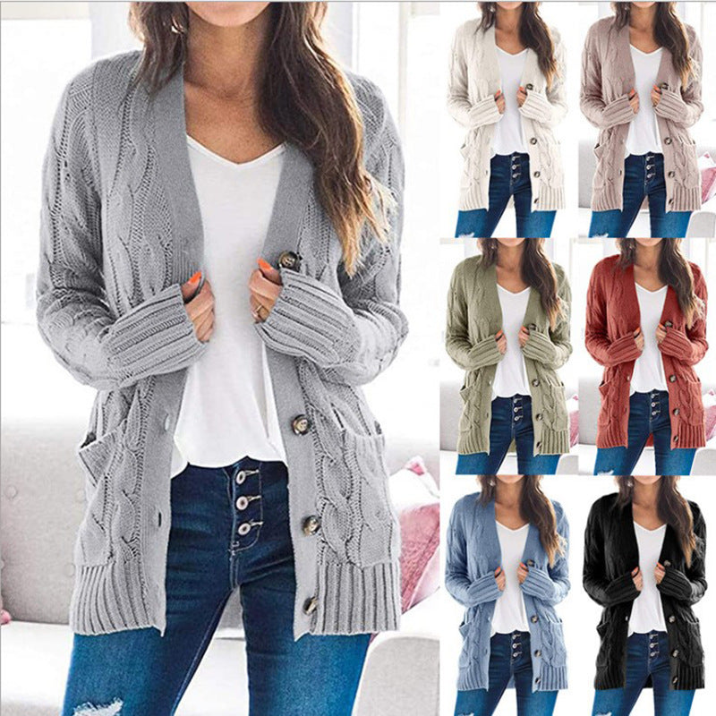 8 Color S-XL fashion Autumn Winter Womens Cardigan ladys V Neck Sweaters Ladies Loose Long Sleeve Sweater Outwear Jumper knitting
