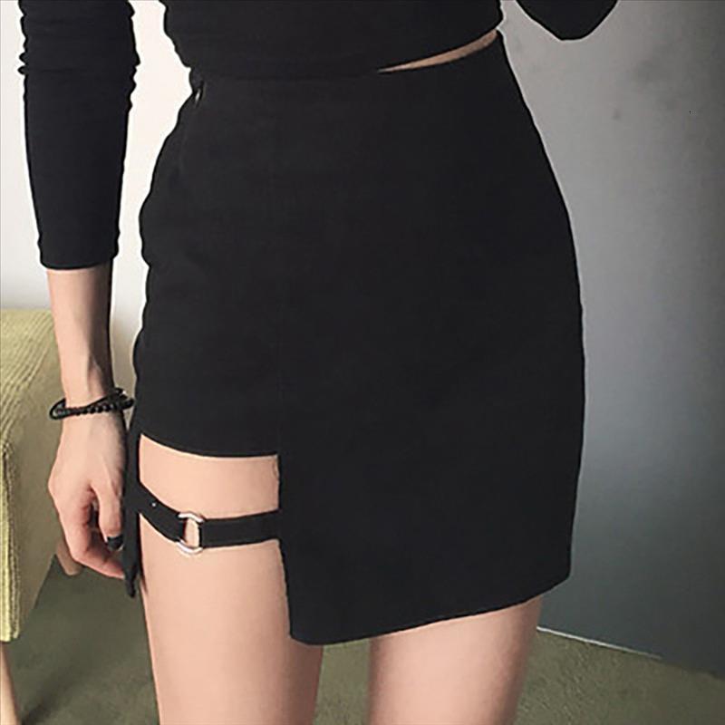 Korean Style Black Hip Skirts Irregular Micro Mini Skirt Summer Fashion Saia High Waist Faldas Mujer