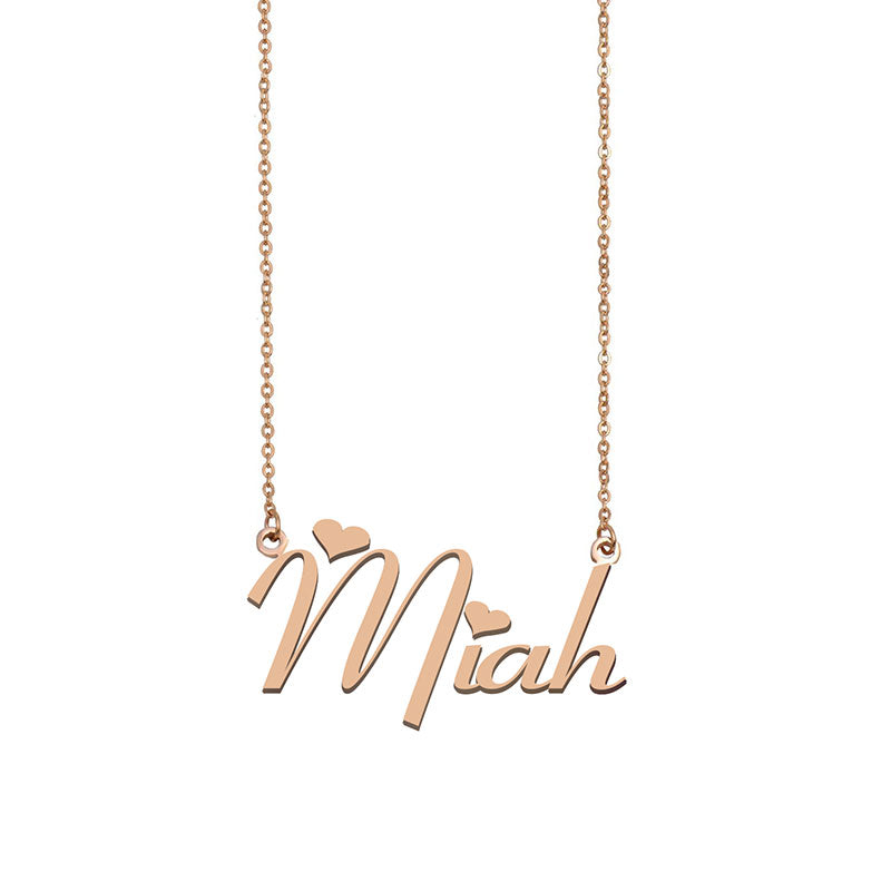 Customize Miah Name Necklace Personalized Gold for Women Girls Birthday Gift Best Friends Jewelry 18k Gold Plated Stainless Steel Chokers