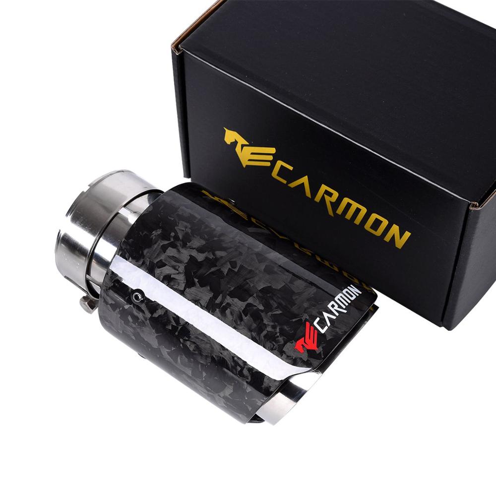 Car Universal muffler Glossy Forged Carbon Fiber Exhaust tail Tip Exhaust End Pipe