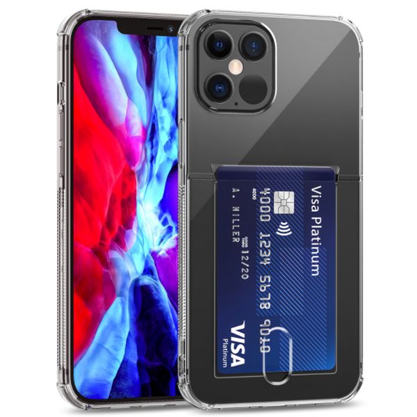 iPhone 3 13 For 12 Cases 11 pro 7 8 6 6S plus Card Holder Clear Soft TPU Rubber Gel Shockproof Wallet Case S Shockof