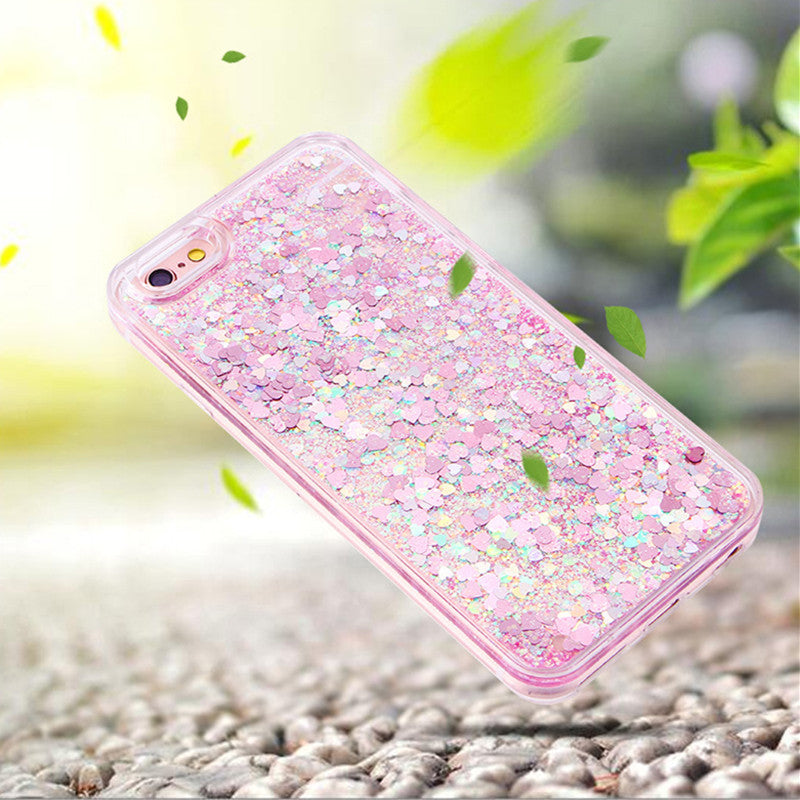 Hot Quicksand Liquid Diamond Hard Plastic PC Cases For Iphone 13 12 11 XR X XS Max 8 7 6S Plus Bling Glitter Gold Foil Star Phone Skin Cover DHL