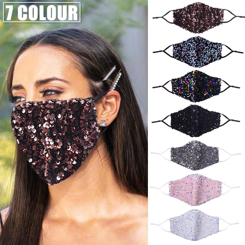 sequins protective mask Breathable masquerade Mouth cover for women bling reusable for Costume Cosplay Wedding Party face masks
