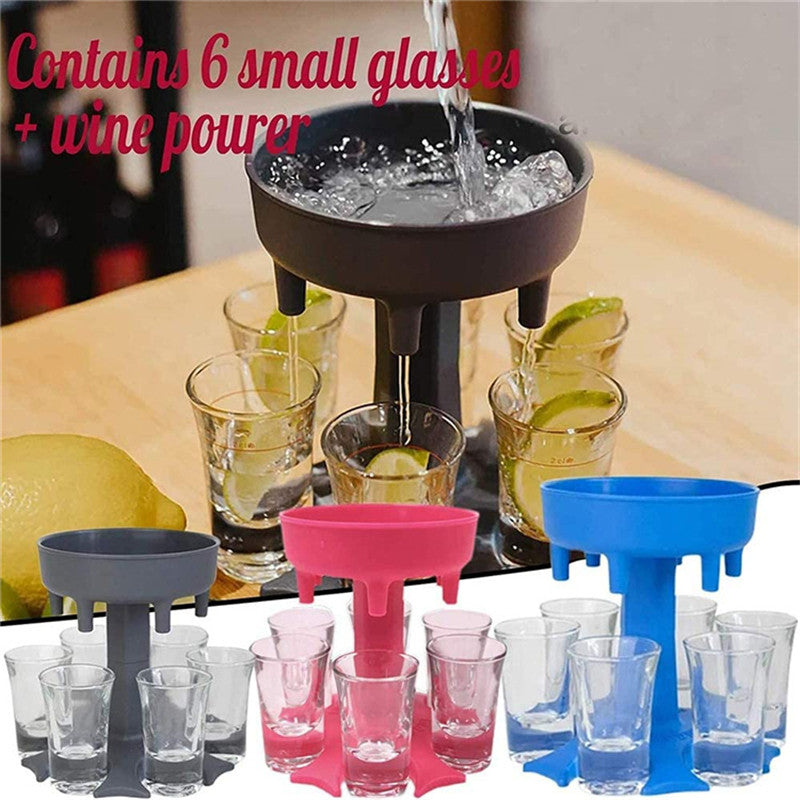 6 Shot Glass Dispenser Holder Wine Whisky Beer Dispenser Rack Bar Accessories Caddy Liquor Dispenser Party Games Drinking Tools