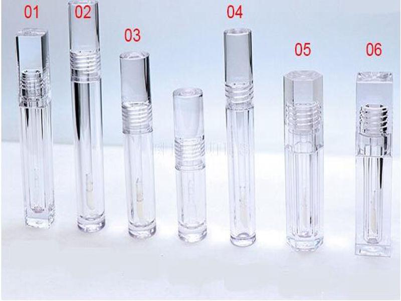Empty Transparent Lipgloss Tubes Round Square Clear Cosmetic Containers Lipgloss Tube Packaging Lip Gloss Tube