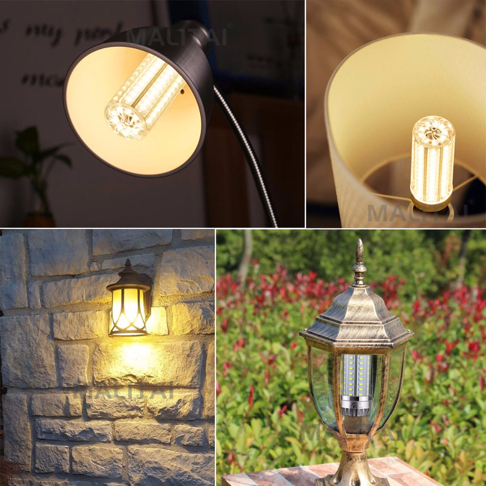 High Power LED Corn Light 25W 35W 50W Candle Bulb 110V E26-E27 LED Bulb Aluminum Fan Cooling No Flicker Light