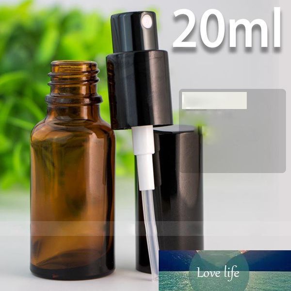 Amber Perfume Bottle 20ml Spray Glass Empty Beauty Care Body Mist Fragrance Cosmetic Container with Black Silver Gold Lids