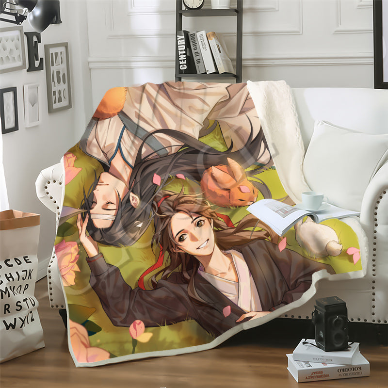 CLOOCL Factory Wholesale Anime MO DAO TO SHI Blanket 3D Print Double Layer Fashion Casual Sofa Youth Bedding Throw Warm In Winter Blankets