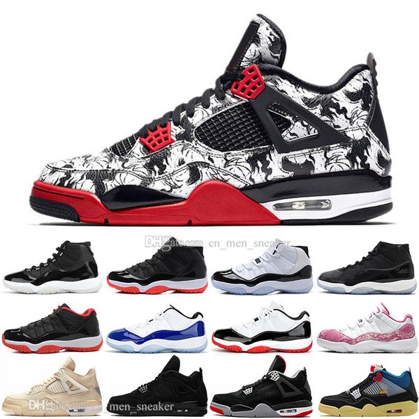 New 11 11s 25th Anniversary Bred 4 4s sail Black Cat What The Raptors Basketball Shoes Concord Space Jam Men Sports Sneakers Trainers