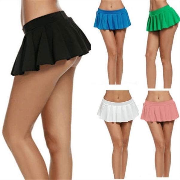 women Skirts Solid Womens Pleated Mini Casual Short Night woman Club Dancing Polyester Skirt High Quality