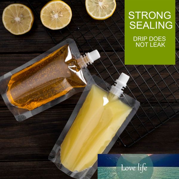 100 Pcs Stand-Up Plastic Drink Bag Spout Pouch For Beverage Liquid Juice Milk Coffee
